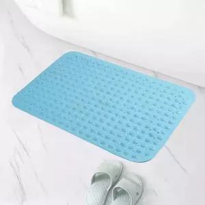 타일흡착 미끄럼방지 욕실매트 57x88cm 스카이블루/샤워부스/욕조/부착/흡착/넘어짐방지/안전/매트/깔개