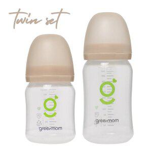 [그린맘][와이드형 트윈팩] 그린맘 베이직 PP 노꼭지젖병
