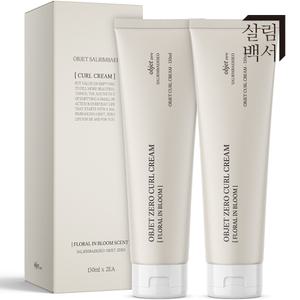 살림백서 오브제 제로 컬크림 150ml X 2개 헤어 볼륨 업 영양 파마 탄력 컬링 웨이브 남자 여자 스타일링