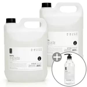 바른세탁소 대용량 주방세제 4L 2개+펌프용기 과일 야채 식기세척용