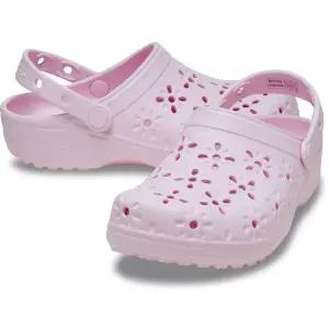 [크록스](대전신세계)클래식 플로럴 컷아웃 클로그 핑크 밀크 210927-6ZW