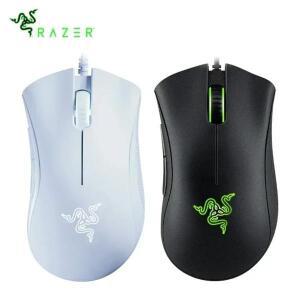 Razer DeathAdder 필수 유선 게임용 마우스 6400DPI 광학 센서 PC 게이머용 독립 버튼 5개 검정색 흰색