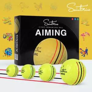 세인트나인 골프공 에이밍 3피스 골프볼 옐로우 12구 AIMING 2025년