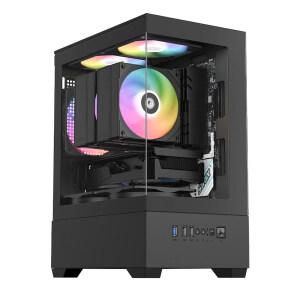 :데이븐 DAVEN AQUA Lite 미니타워 컴퓨터 PC 케이스 (블랙)