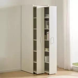 [스코나] 블러스 슬림 듀얼 슬라이딩 높은 6단 책장 책꽂이 거실 수납장