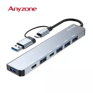 Anyzone ANY-HUB5 - 7포트 USB허브 3.0 C타입 A타입 무전원 슬림 실버 어댑터 별도
