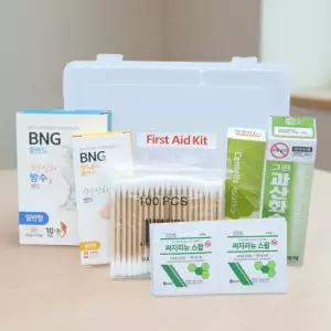 알뜰 구급키트 6종 휴대용 투명케이스 상처연고 방수밴드 미니 구급함 응급키트 세트