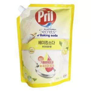 프릴 1L 퓨어레몬향 주방세제 리필 베이킹소다