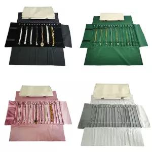 묵주주머니 화이트 가죽 여행 보석 롤 팔찌 목걸이 접이식 케이스 보관 가방