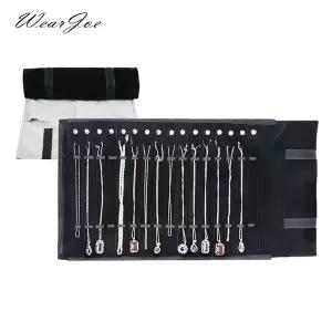 묵주주머니 여행 보석 목걸이 디스플레이 홀더 보관 가방 휴대용 체인 쥬얼리 롤 팔찌 선물 운반 케이스 롤