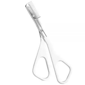 여성용 눈썹 가위 빗이 있는 스테인리스 스틸 뷰티 가위 눈썹 및 얼굴 털을 위한 정밀 트리밍 도구 안전 가