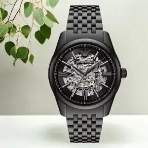 [엠포리오아르마니]오토매틱 스켈레톤 블랙 메탈 정장 남자명품시계 AR60093