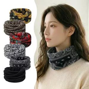 [3+3] 엘레강트 패턴 넥워머 목토시 헤어두건 머플러 (총 6P)