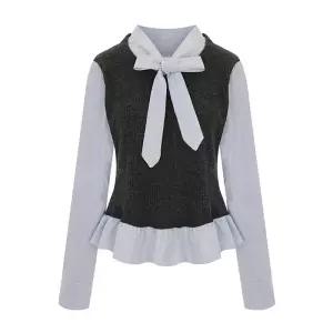 (택가 89000원)[샐리] ST타이레이어드블라우스_I6A-CBL004