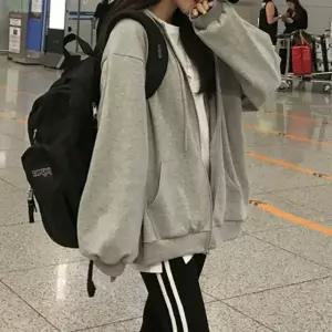 루즈핏 여성 패션 캐주얼 데일리 후드 집업