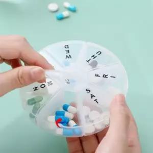 PH 휴대용 대형 원형 7칸 약통 CX009 2개/휴대용약케이스/휴대용알약케이스/일주일약통/요일별약통/휴대알