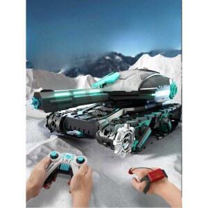 탱크 인식 rc카 무선 손으로 물탱크 다크그린블랙 리모콘핸들 단일배터리 조종하는