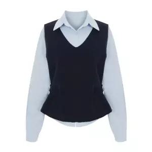 (택가 139000원)[티뷰] 크롭셔츠니트베스트세트_V6A-CSE006