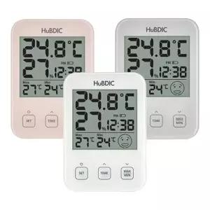 휴비딕 디지털 시계 온습도계 HT-7 1개 실내온도측정 초정밀센서 벽걸이 스탠드 쾌적도표시 실내 신생아 온도계 습도계