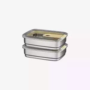 (2P세트) 스텐락 스냅 국내산 스텐 밀폐용기 3호(360ml) 2p