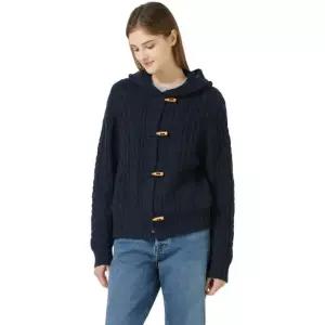 리디아 바인 여성 울 100% 케이블 후드 가디건 - 다크 네이비 코스트코