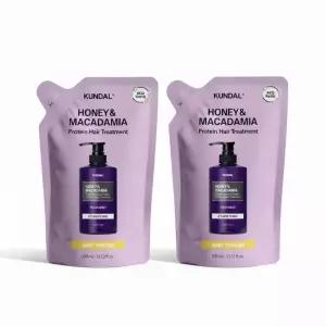 쿤달 허니 앤 마카다미아 단백질 트리트먼트 리필팩 베이비파우더향 400ml 2개