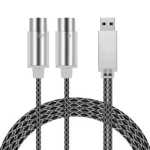 Koldot MIDI 케이블 5핀 to USB 인터페이스 인아웃 투 컨버터 어댑터 피아노 키보드와 PC Mac 노트북용