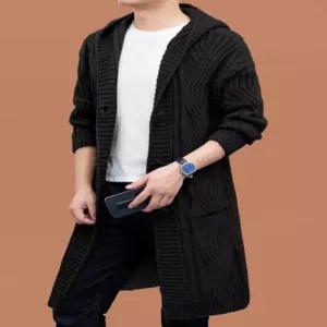 남성 롱 니트 아우터 스웨터 후드 캐주얼 가디건 풀오버