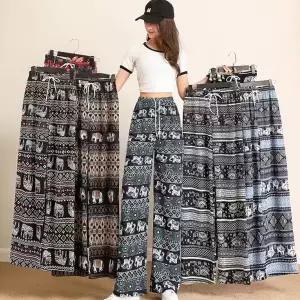 모로코 찰랑찰랑 쿨 에스닉 여름 바지 셔링바지 냉감 엄마 고무줄 쿨 아이스 