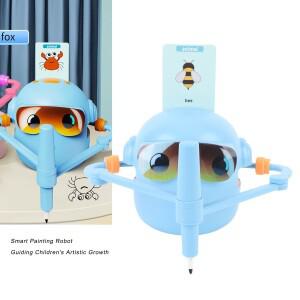 셀프 드로잉 로봇 인터랙티브 유아 학습 안전 교육용 100개 단어 카드 12색 펜 포함