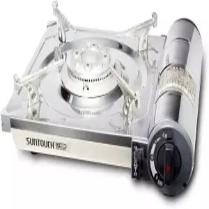 선터치 휴대용 캠핑 스토브 - 부탄 버너 자동차 안전 차단 장치 스테인리스 스틸 하드 케이스(풀 사이즈)