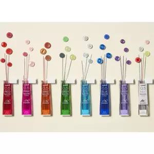 유니 나노다이아 컬러 샤프심 UNI05-202NDC 10개x 1세트 사무용품 학색 색깔 지워지는