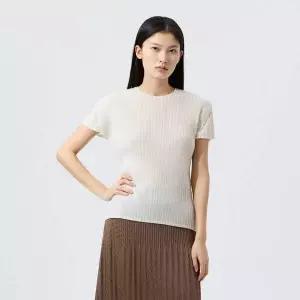 [플리츠미](대구신세계)폴딩 캡소매 플리츠 티셔츠_EPTSM126005