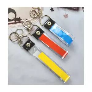 투명 띠지 키링 스트랩 가방고리 PVC 네임택 열쇠고리 굿즈 제작용 스트랩 네임홀더