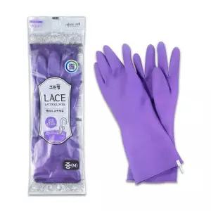 크린랩 고무장갑 레이스 바이올렛 (중) -O 크린랩고무장갑 고무장갑
