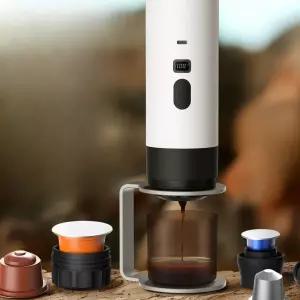 휴대용 에스프레소 머신 무선 가열 충전식 커피 캠핑용 캡슐 원두 겸용 전동 여행용