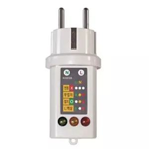 콘센트 접지확인 시험기 SH-5010B (1EA) 새한 검전기 공구 측정 테스터기