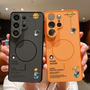 리틀 우주비행사 자석 폰 케이스 삼성 갤럭시 S25 울트라 엣지 FE A17 A56 하드 커버