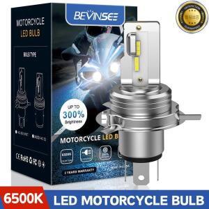 베빈시 BA20D H4 LED 오토바이 헤드라이트 전구 무선 무극성 하이로우 빔 헤드램프 12V