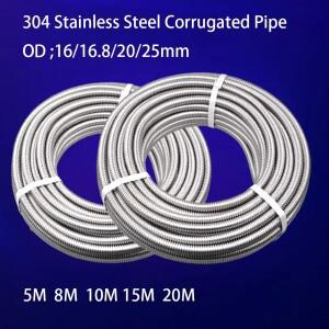 304 스테인레스 스틸 주름관, 16/16.8/20/25mm 온수기 호스, 5M 8M 10M 20M 냉온수 입구 및 출구용