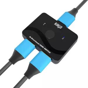 KAGO HDMI 스위치 2 in Out 스플리터 양방향 4k@60Hz 허브 PS5/4/3 TV 파이어 스틱 Roku 노트북 PC