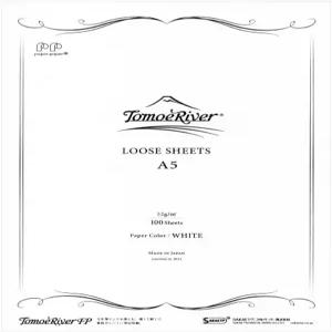토모에 리버 FP 52gsm 루즈 시트 SANZEN 5.85 x 8.27 인치 (A5 사이즈) 흰색 100장/팩 (SR-A5P-W)