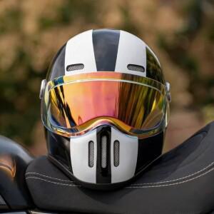 탈부착  선바이저 시스템이 있는 클래식 풀페이스 헬멧, 투명 색상 간편한 무공구 교체, 향상된 환기  편안