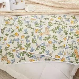 침대 매트 깔개 꽃무늬 플라워 침실 생리 방수 패드 세탁 반려동물 배변훈련 환자용 화장실 간호용 사계절