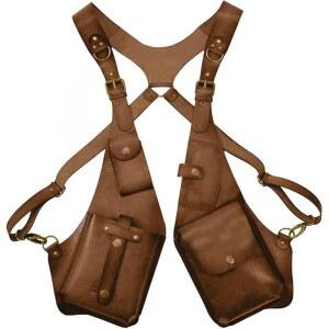 남성용 언더암 숄더백 더블 숄더 포켓 스포츠 조끼 아웃도어 가죽 조절 스트랩 폰 홀스터