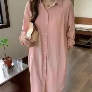 [JED] 셔츠 간절기 원피스 봄가을 롱 니트 가디건 블라우스 여성용 루즈핏