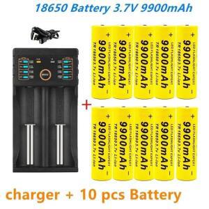 배터리 리튬 이온 충전식 18650V 3.7MAh Avec Chargeur Pour Lampe De Poche Led 1 9900