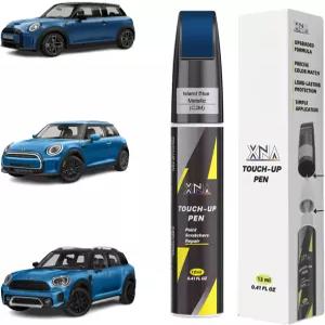 미니 터치업 페인트용 XNA 아일랜드 블루 메탈릭 C2M 펜촉과 브러시가 있는 차량 스크래치 리무버 1개 중