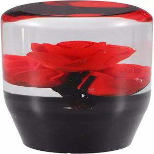 모토포르티 유니버설 로즈 플라워 자동차 기어 변속 노브 수동 자동 스틱 변속기 10cm 아크릴 빨간색 1세트