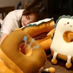 [콩심팥심]책상 쿠션 사무실 목베개 꿀식빵 낮잠 인형 베개